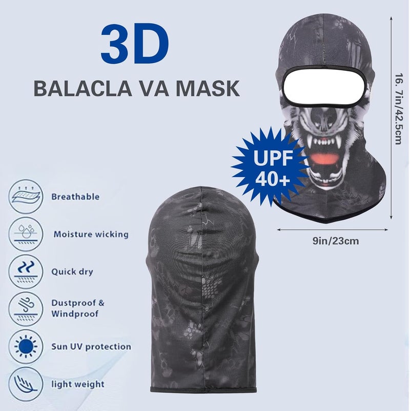 Cutewing Balaclava Mask 3D Print Full Face Mask Cooling Neck Gaiter Sun Protection Face Cover Mask Windproof Ski Mask - Image 3